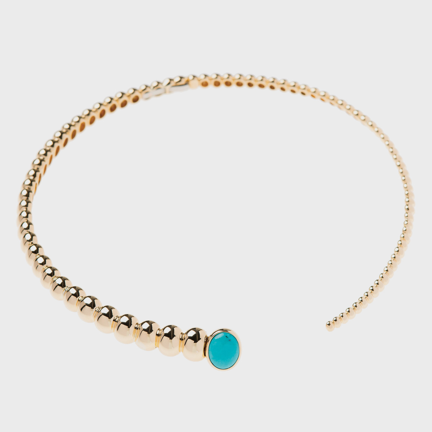 Yellow gold necklace with turquoise