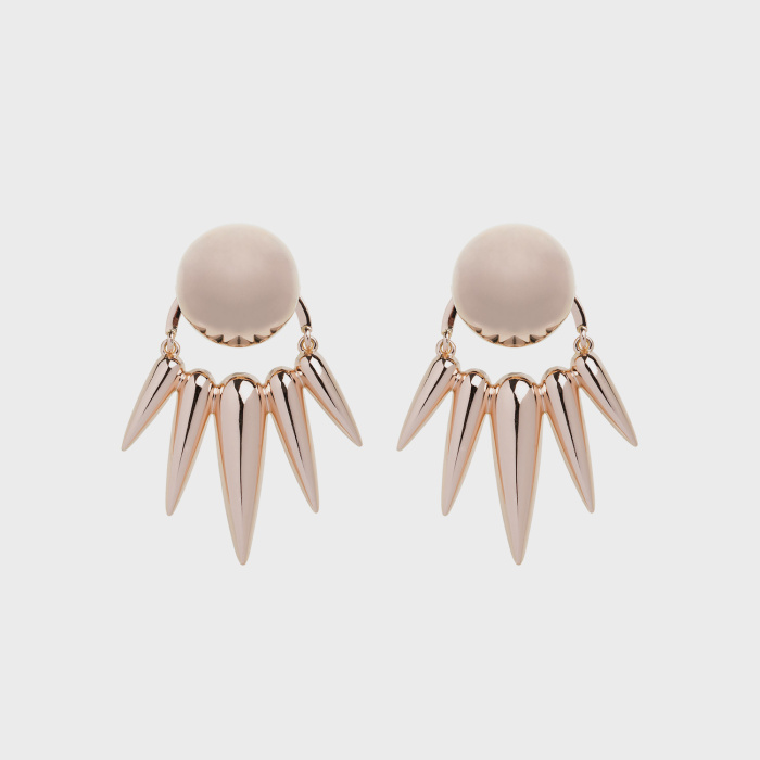Rose gold earrings with rose gold studs