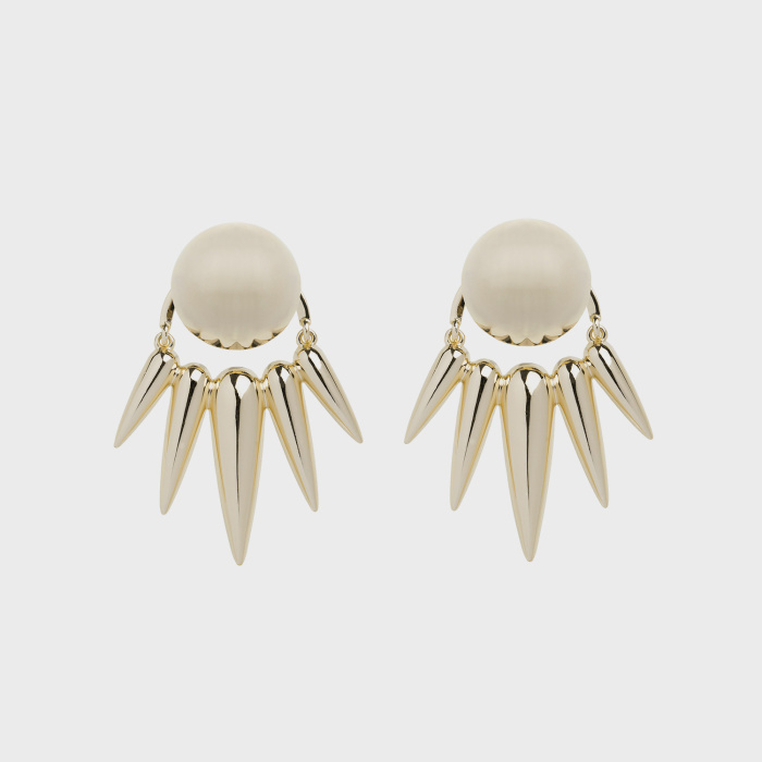 Yellow gold earrings with yellow gold studs
