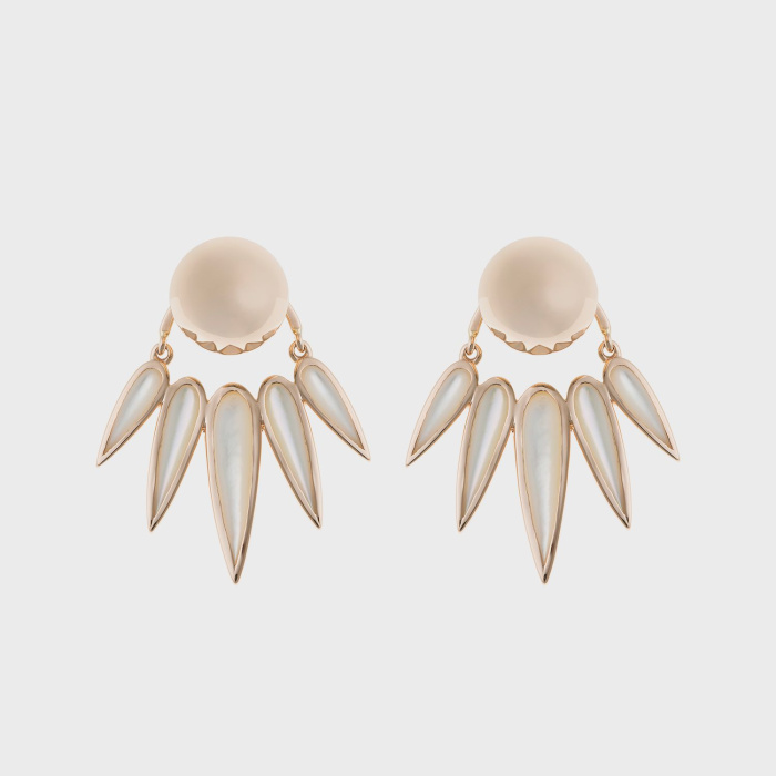Rose gold earrings with mother of pearl and rose gold studs