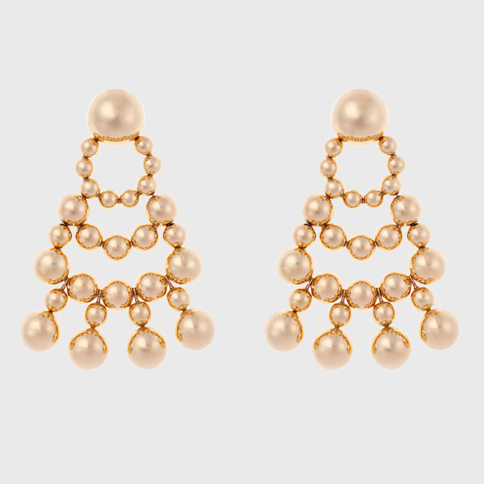 Yellow gold chandelier earrings